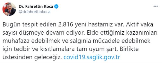 Son Dakika: Türkiye'de 28 Aralık günü koronavirüs nedeniyle 257 kişi vefat etti, 15 bin 197 yeni vaka tespit edildi