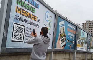 Kare kod ile evlere maske ve dezenfektan hizmeti