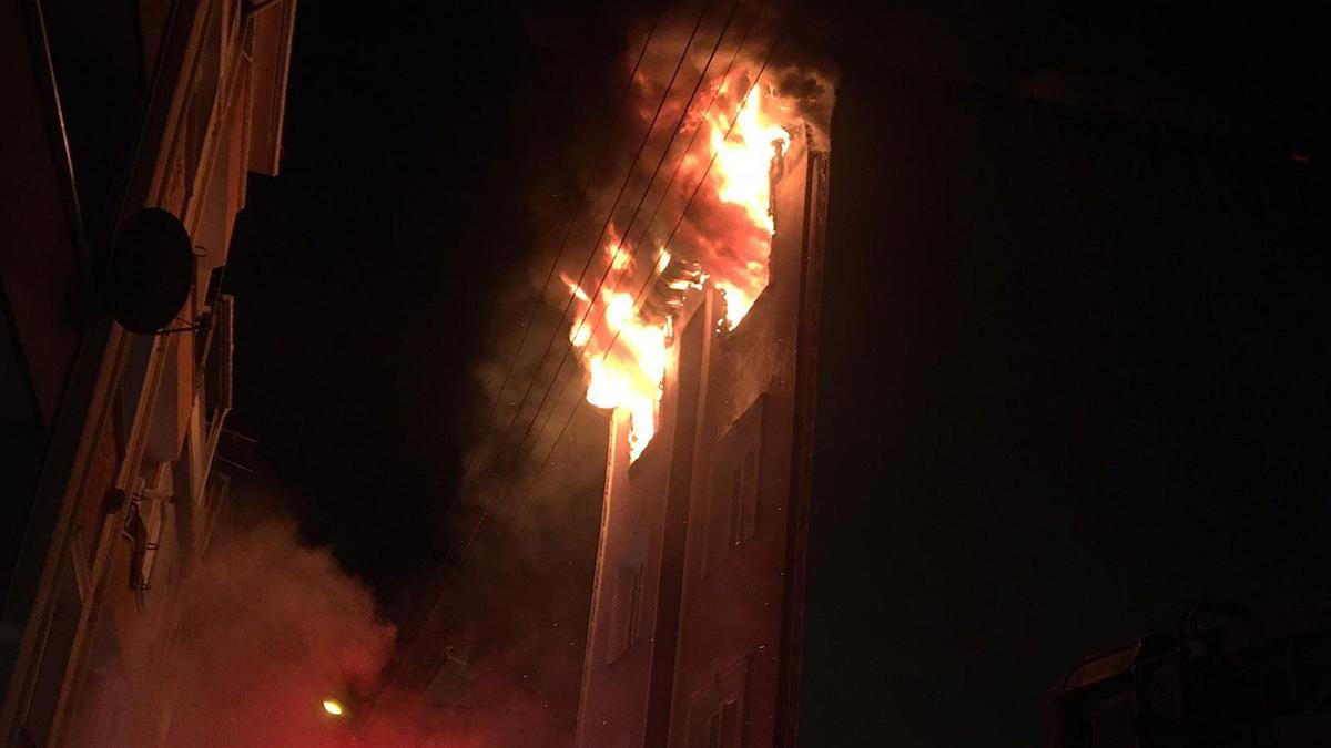 Patlamanın ardından alev topuna döndü