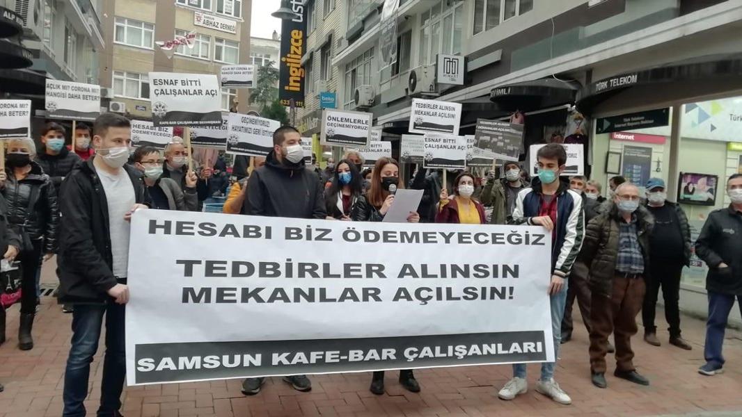Kapanan işletmelerin sahipleri ve sektör çalışanları sokağa çıktı: İş yerleri açılsın