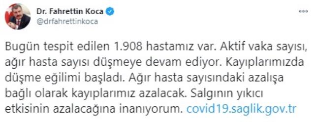 Son Dakika: Türkiye'de 1 Ocak günü koronavirüs nedeniyle 212 kişi vefat etti, 12 bin 203 yeni vaka tespit edildi