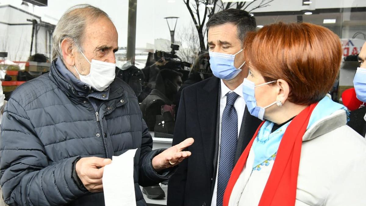 Pazar artığıyla beslendiğini söyleyen vatandaş Akşener'e dert yandı