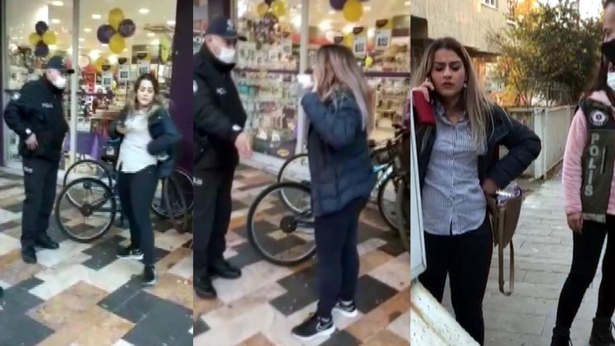 Maske takmayan kadından polise skandal sözler