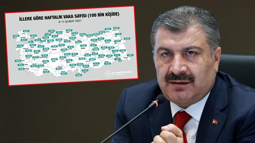 Bakan Koca duyurdu! İşte illerin haftalık vaka sayıları
