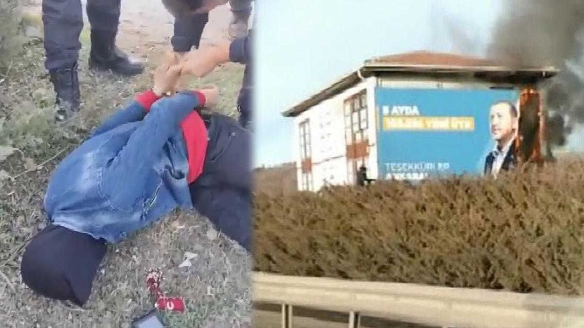 Erdoğan'ın posterini yakan kişiye gözaltı