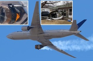 ABD'de uçağın motoru alev aldı, parçaları yere düştü