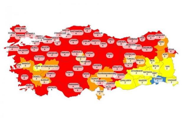 Güncel risk haritası yayımlandı! Kırmızı kategorideki il sayısı 58'e ulaştı