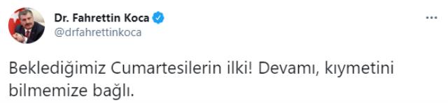 Kısıtlamasız ilk cumartesi gününde Bakan Koca'dan manidar uyarı: Devamı, kıymetini bilmemize bağlı
