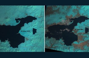 Van'daki kuraklık tehlikesi uydu görüntülerinde