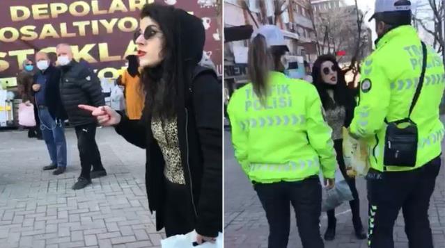 Ne korona dinledi ne de polis! Maske takmayan kadın ekiplere zorluk çıkardı