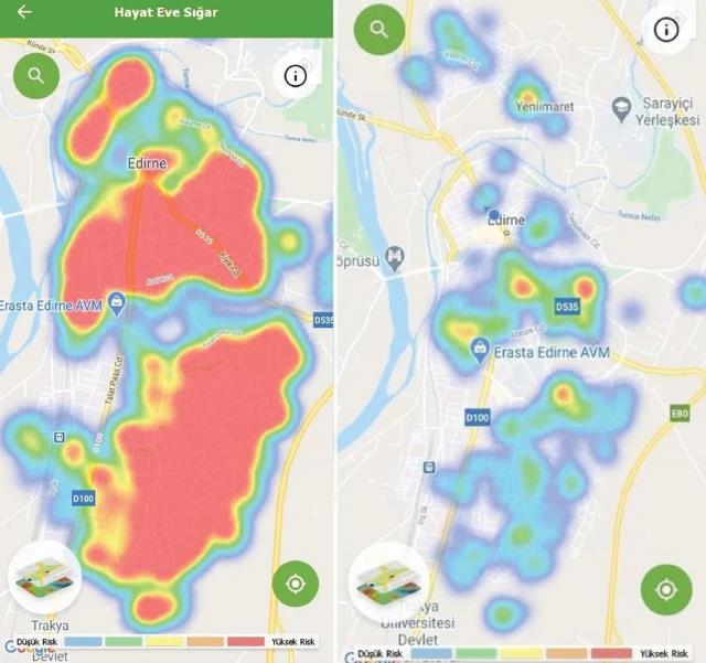 Edirne diken üstünde! Vaka oranı 9 kat arttı, kent merkezi haritada kırmızıyla kaplandı