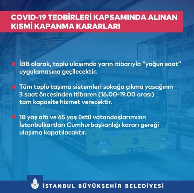 Kısmi kapanmanın ardından İstanbul'da toplu ulaşım yeniden düzenlendi