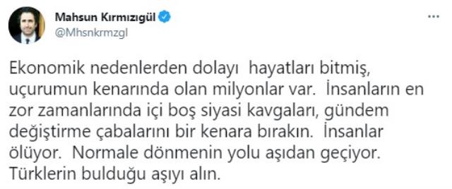 Mahsun Kırmızıgül: Türklerin bulduğu aşıyı alın