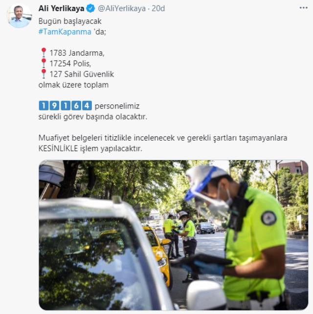 İstanbul Valisi Yerlikaya'dan tam kapanmaya saatler kala önemli uyarı: Belgeleri olmayanlara kesinlikle işlem yapılacak