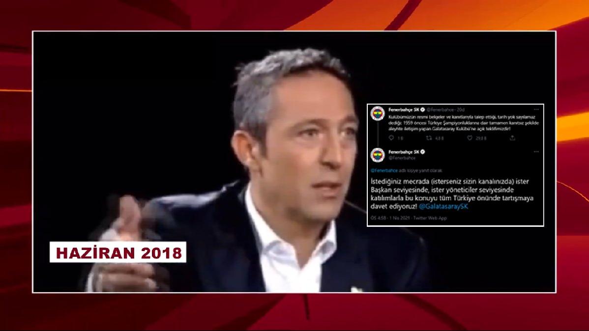 Fenerbahçe tartışmaya davet etti, Galatasaray Ali Koç videosu paylaştı!