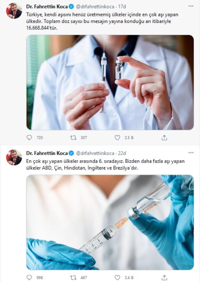 Türkiye'de kaç doz aşı yapıldı? Sağlık Bakanı Koca, son rakamları paylaştı