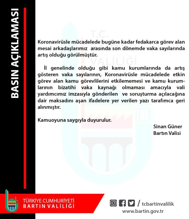 Valilik kararı geri çekti