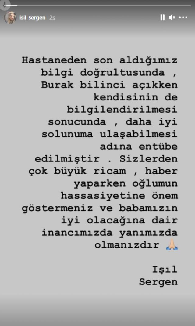 Yoğun bakımda koronavirüs tedavisi gören Burak Sergen, entübe edildi