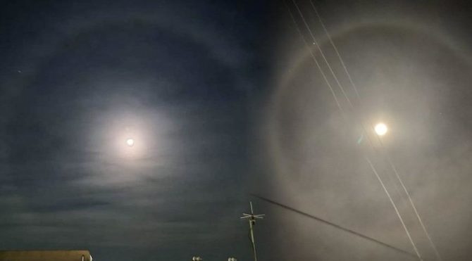 Elazığ’da ‘ay halkası’ görüldü