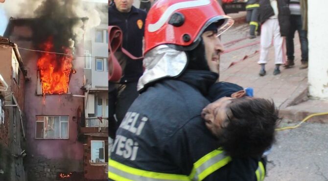 Kocaeli’de alevler içerisinden çıkarılan 4 yaşındaki çocuk hayatını kaybetti