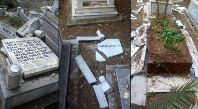 Mezarları kırıp Türk bayraklarını söktü, ‘Moralim bozuktu’ dedi