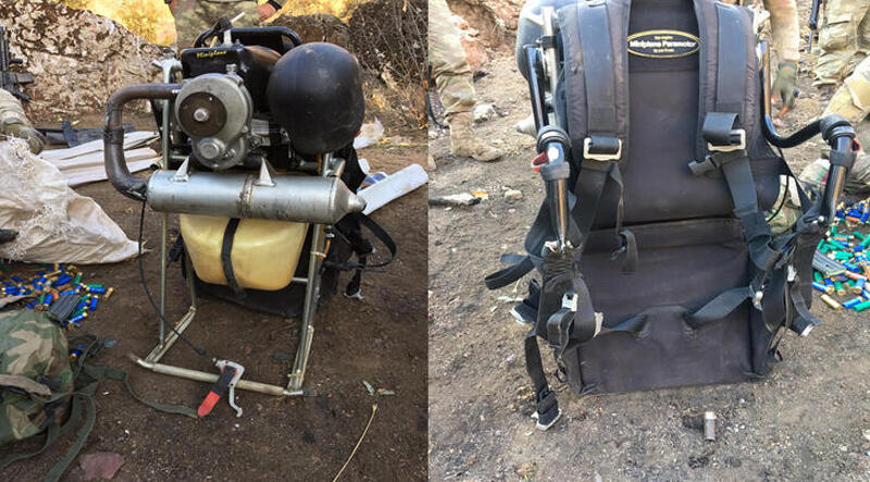 150 kilo bomba taşıyan paramotorlu terörist havada vuruldu