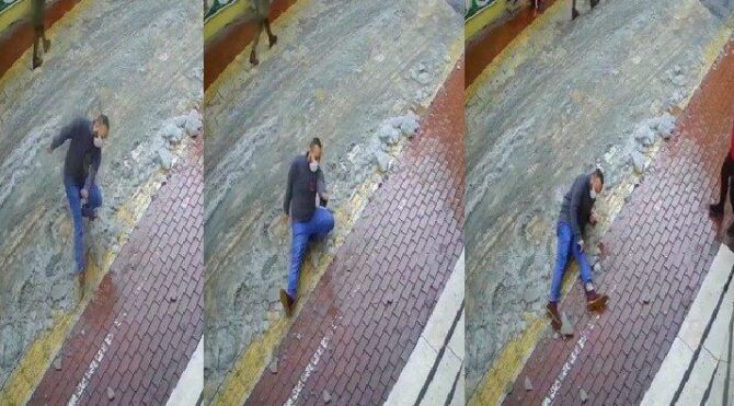 Bursa’da buzda kayan adamın ayağı böyle kırıldı