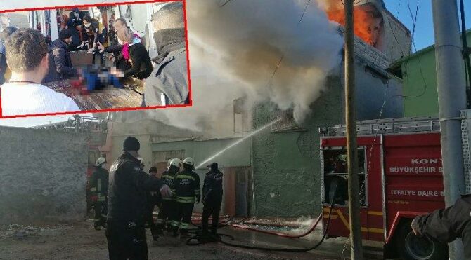 Konya’da yangın faciası: Çocuk kurtarıldı, anneyi kurtarma çalışmaları sürüyor