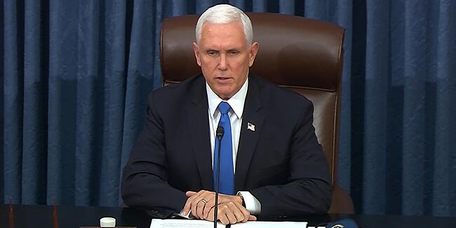 Mike Pence'den, Kongre'nin basılmasına kınama!