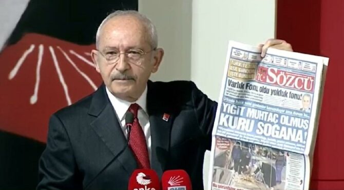 Son dakika… Kılıçdaroğlu, Türkiye’nin halini SÖZCÜ’nün manşetiyle gösterdi