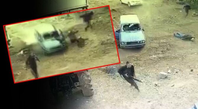 Üvey kardeşlerin arazi kavgasında dehşete düşüren görüntü