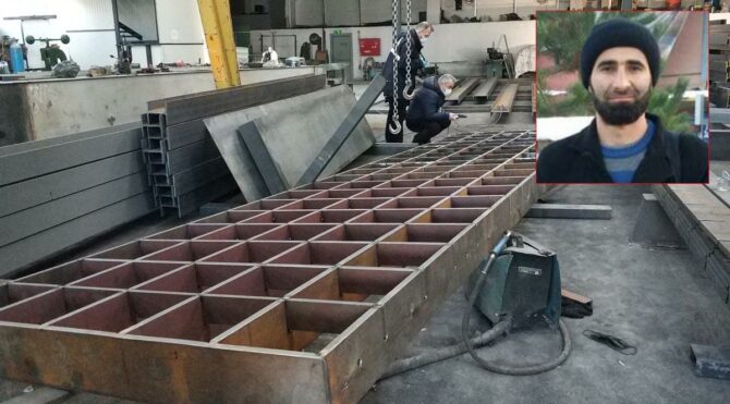 Üzerine 2 ton platform ızgara düştü