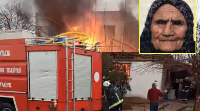 Yatalak kadın yangında feci şekilde can verdi