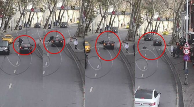 Beşiktaş’ta dehşet anları: Vicdansız sürücü gence çarpıp böyle kaçtı