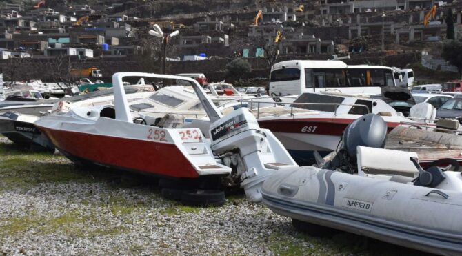 Bodrum’daki yediemin, kaçak göçmen tekneleriyle doldu