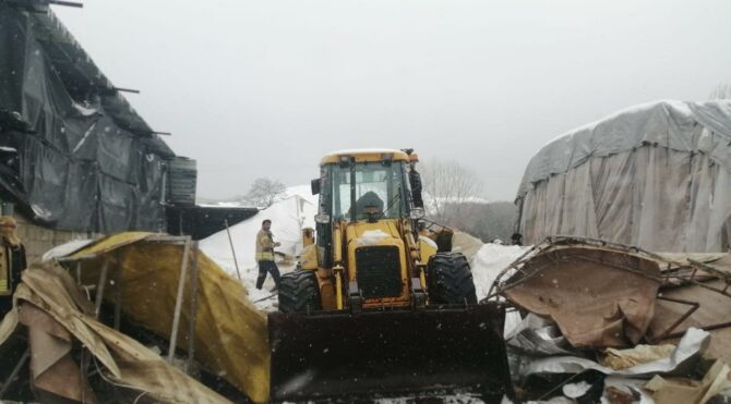 Çekmeköy’de ahırın çatısı çöktü:
