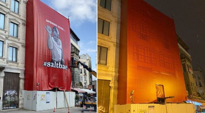 İBB harekete geçti, tarihi binadaki ‘Nusret’ resmi kaldırıldı