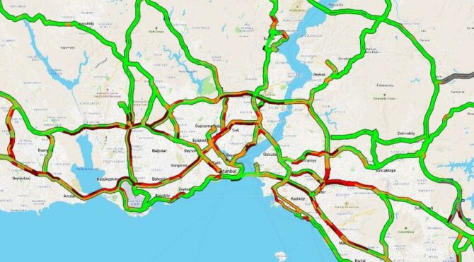 İstanbul’da trafik yoğunluğu yüzde 62’ye ulaştı