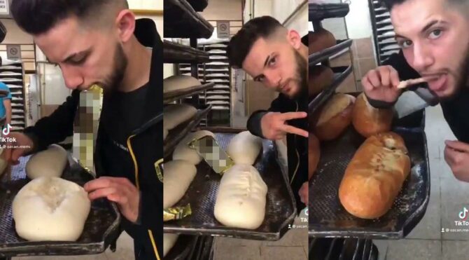 Süt banyosu ve dönerle danstan sonra şimdi de ekmekle çirkin oyun