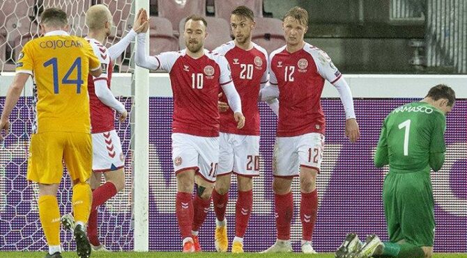 Danimarka sahasında Moldova’yı 8 golle dağıttı