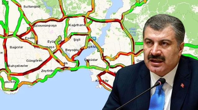 Sağlık Bakanı Fahrettin Koca uyarsa da vatandaş dışarı akın etti, İstanbul'da trafik yoğunluğu %76'yı buldu