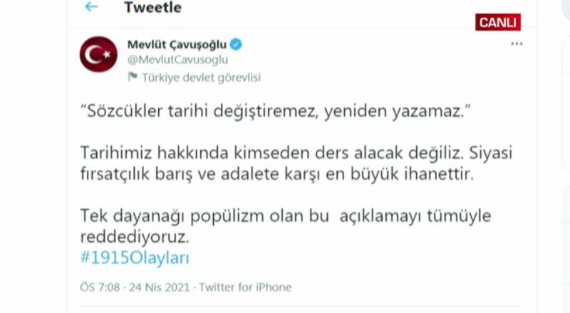 Çavuşoğlu'ndan Biden'ın açıklamasına tepki