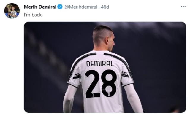 Merih Demiral, koronavirüsü atlattı Merih Demiral, koronavirüsü atlattı