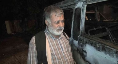 Alev alev yanan ekmek teknesi için çaresizce gözyaşı döktü
