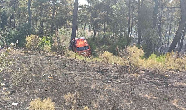 Çanakkale'de kaza sonrası çıkan yangın kontrol altında