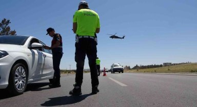 Gaziantep'te bayram öncesi havadan trafik denetimi