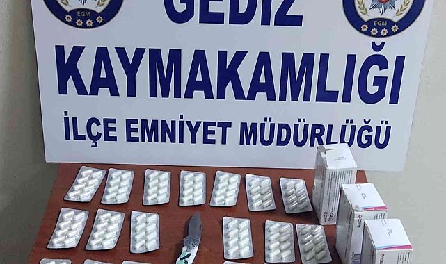 Gediz'de 190 adet sentetik hap ele geçirildi