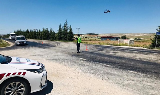 Helikopter destekli trafik denetiminde 6 bin 460 TL para cezası uygulandı