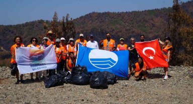 Marmaris'te yanan alanlarda temizlik yapıldı