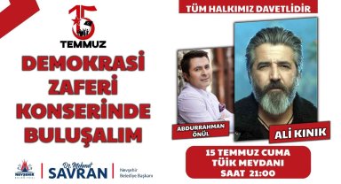 Nevşehir'de 'Demokrasi Zaferi Konseri'